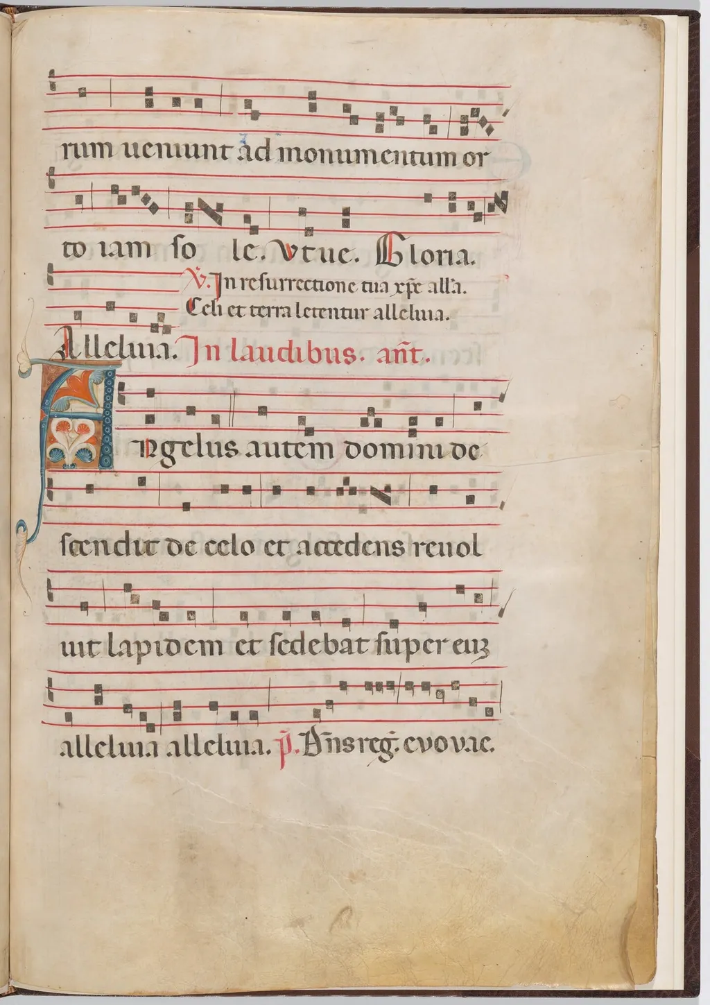 Leaf 3 from an antiphonal fragment, by Italian 13th Century, tempera, 1275