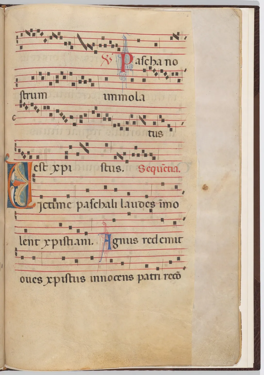 Leaf 6 from an antiphonal fragment, by Italian 13th Century, tempera, 1275