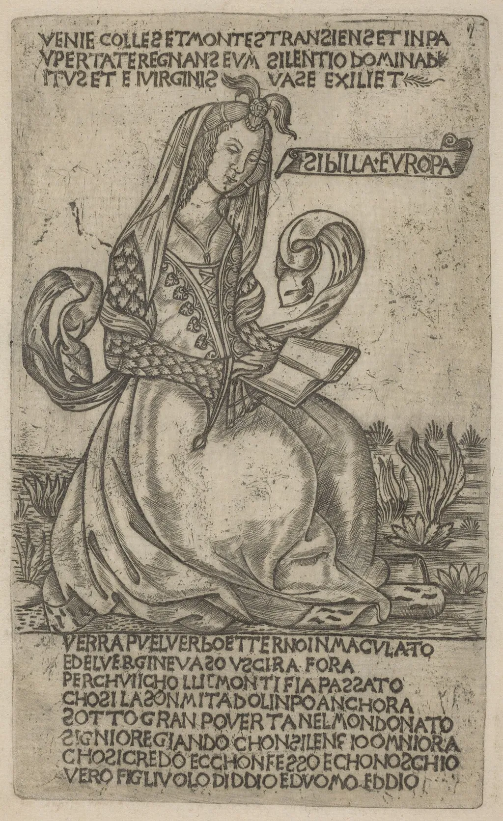 European Sibyl, by Italian 15th Century, ink, 1401