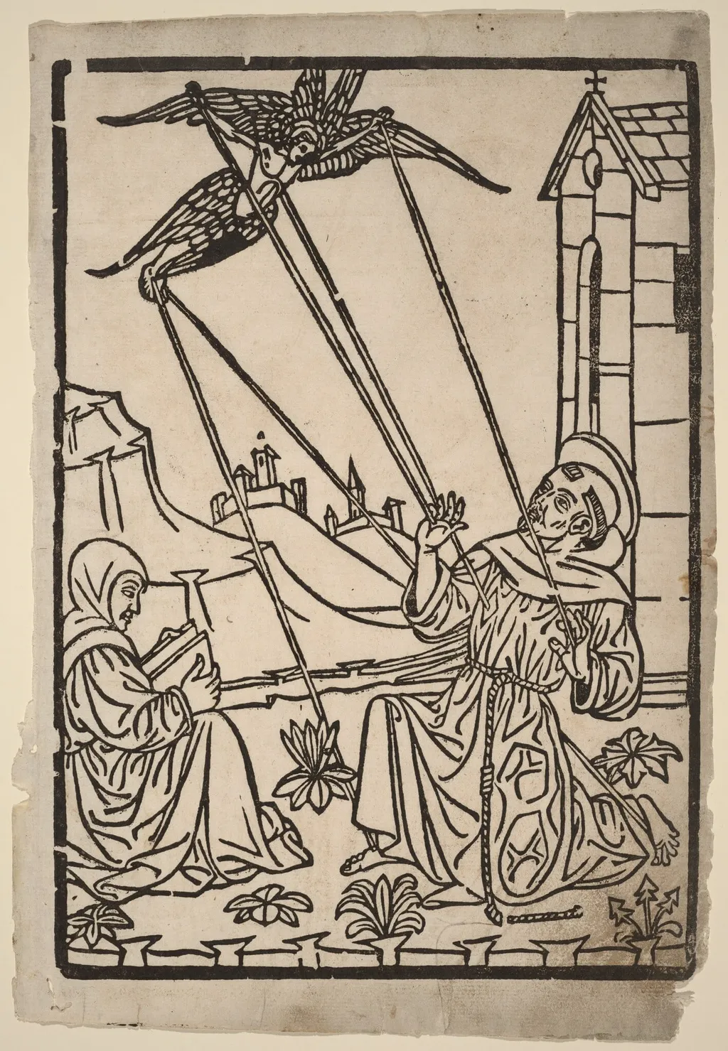Saint Francis Receiving the Stigmata, by Italian 15th Century, ink, 1475