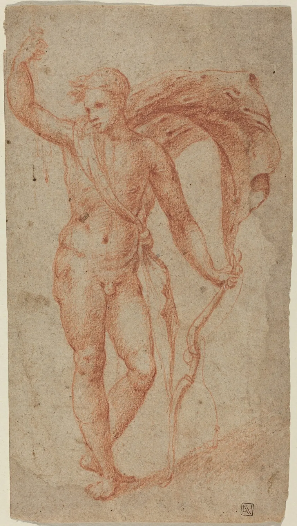 Apollo, by Italian 16th Century, chalk, 1510