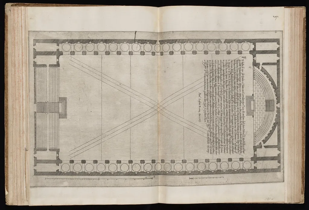 Plan of the Cortile Belvedere, by Italian 16th Century, ink, 1565