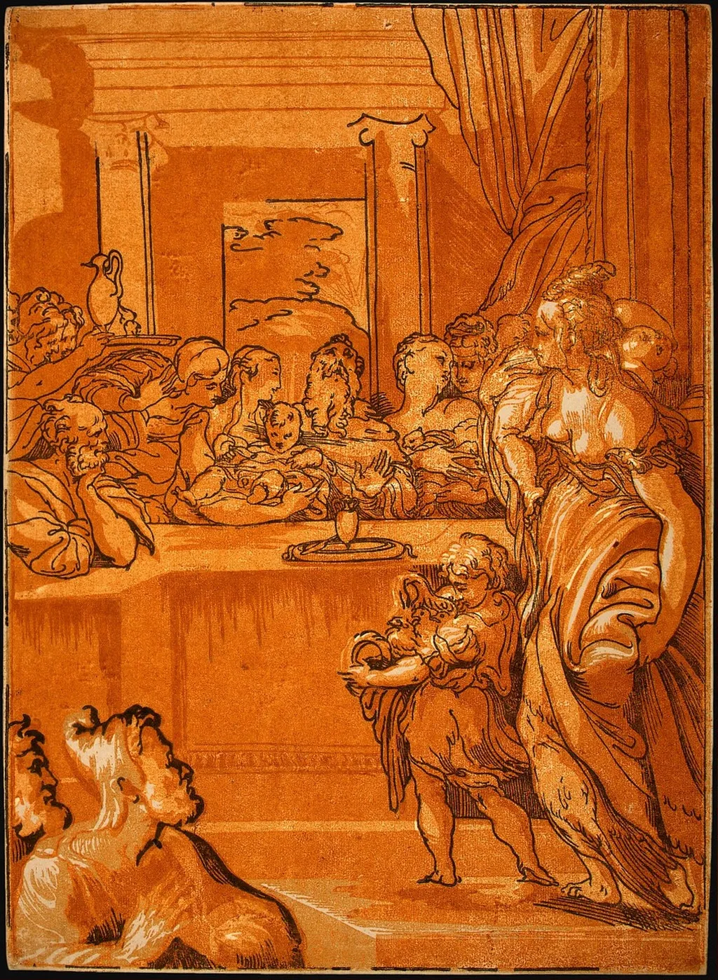Presentation in the Temple, by Italian 16th Century, ink, 1540