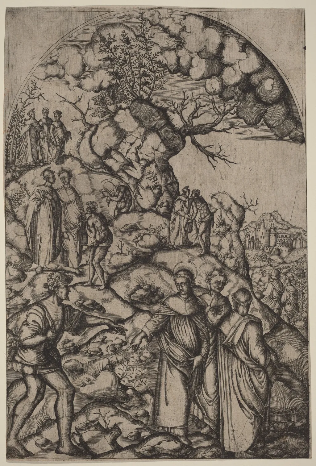 Saint Filippo Benizzi Healing a Beggar, by Italian 16th Century, ink, 1515
