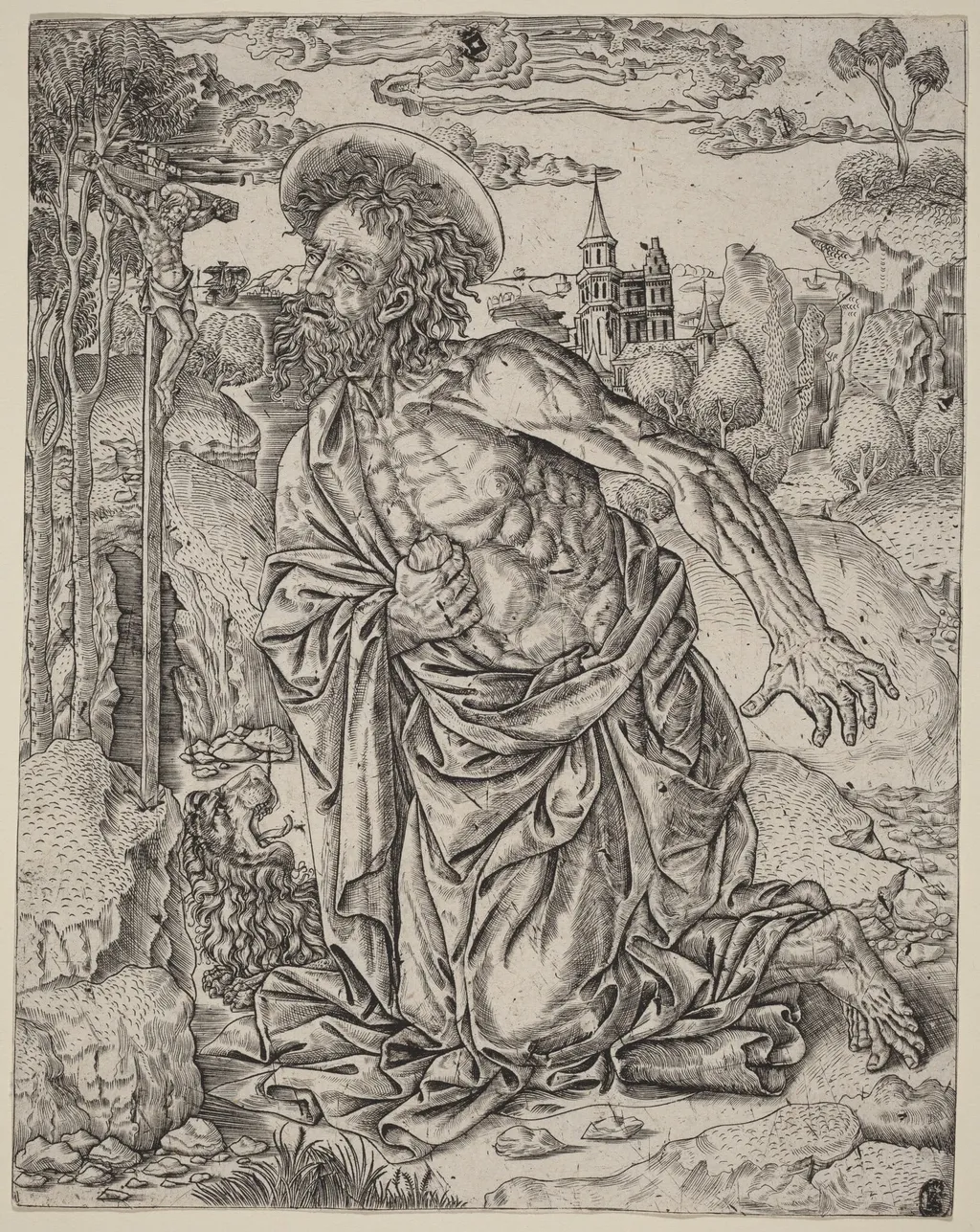 Saint Jerome in Penitence, by Italian 16th Century, ink, 1508
