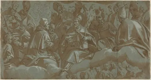 Saints on Clouds, by Italian 16th Century