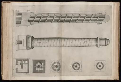 Section and Elevation of Trajan's Column, by Italian 16th Century