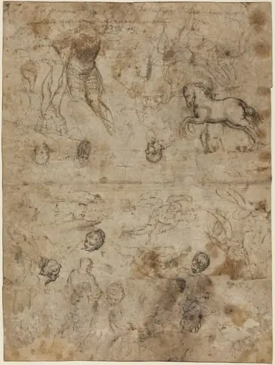 Sheet of Studies, by Italian 16th Century