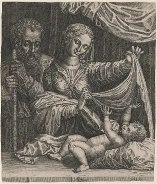 The Madonna of the Veil, by Italian 16th Century, 1574