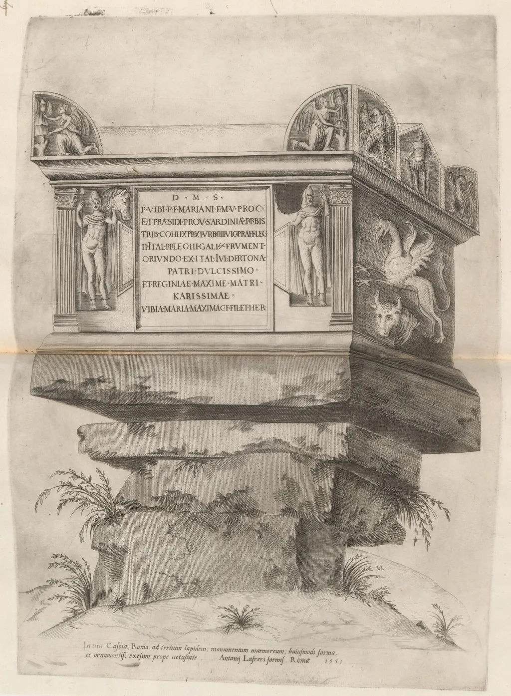 Tomb of Nero, by Italian 16th Century, ink, 1551