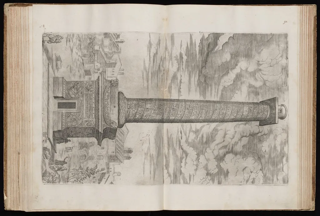 Trajan's Column, by Italian 16th Century, ink, 1544
