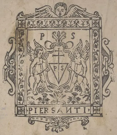 Two Putti with Shield Inscribed Pier Santi, by Italian 16th Century