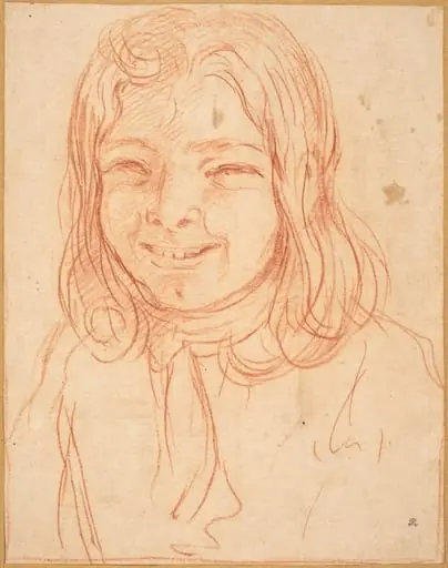 A Smiling Boy with Flowing Hair, by Italian 17th Century