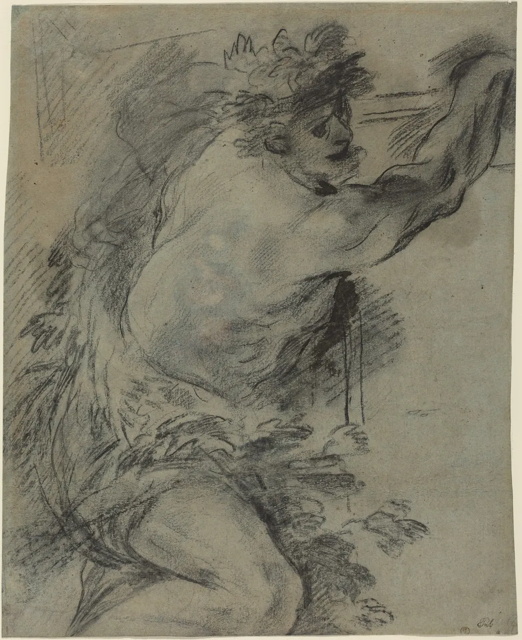 Bacchus, by Italian 17th Century, chalk