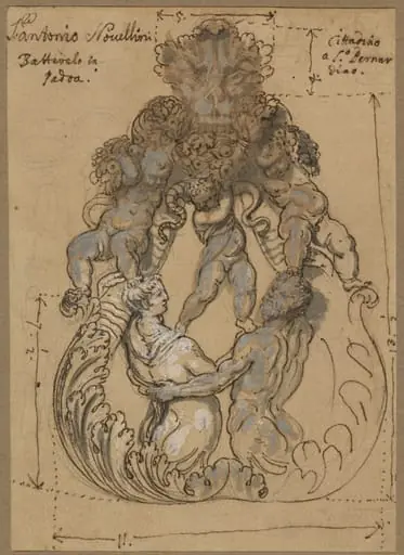 Door Knocker with Triton, Nereid, and Putti, by Italian 17th Century