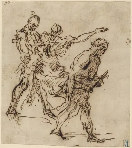 Figures Carrying a Body, by Italian 17th Century
