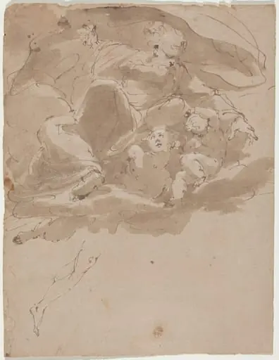 God the Father with Angels, by Italian 17th Century