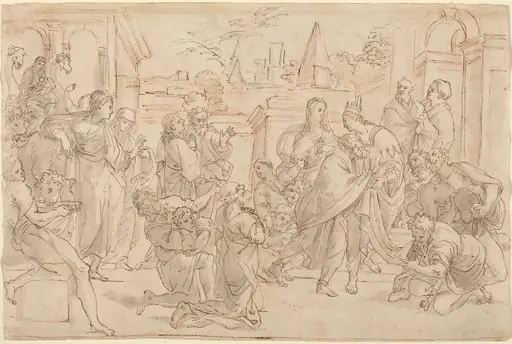 Joseph and His Brother in Egypt [verso], by Italian 17th Century