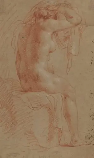 Nude Female Figure [verso], by Italian 17th Century
