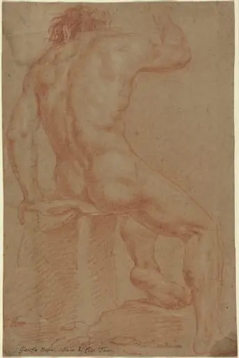 Nude Male Figure [recto], by Italian 17th Century