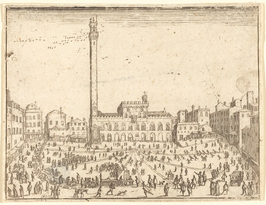 Piazza Publicca, Siena, by Italian 17th Century, ink
