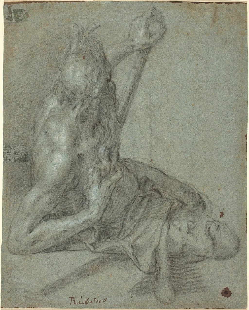 River God, by Italian 17th Century, chalk, 1620
