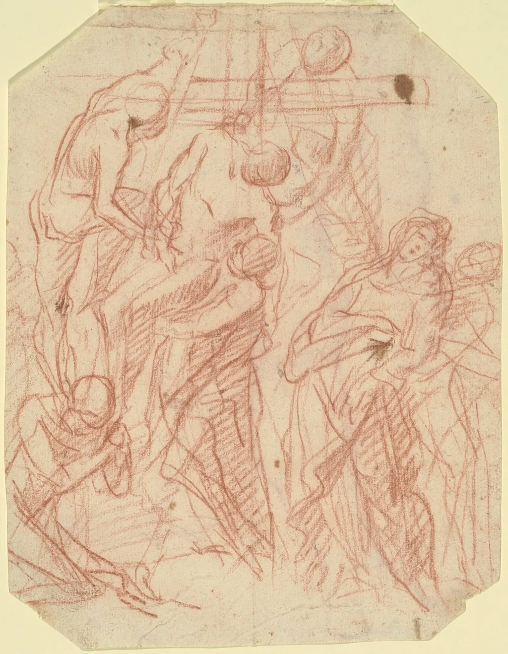 The Descent from the Cross (recto), by Italian 17th Century, chalk, 1601