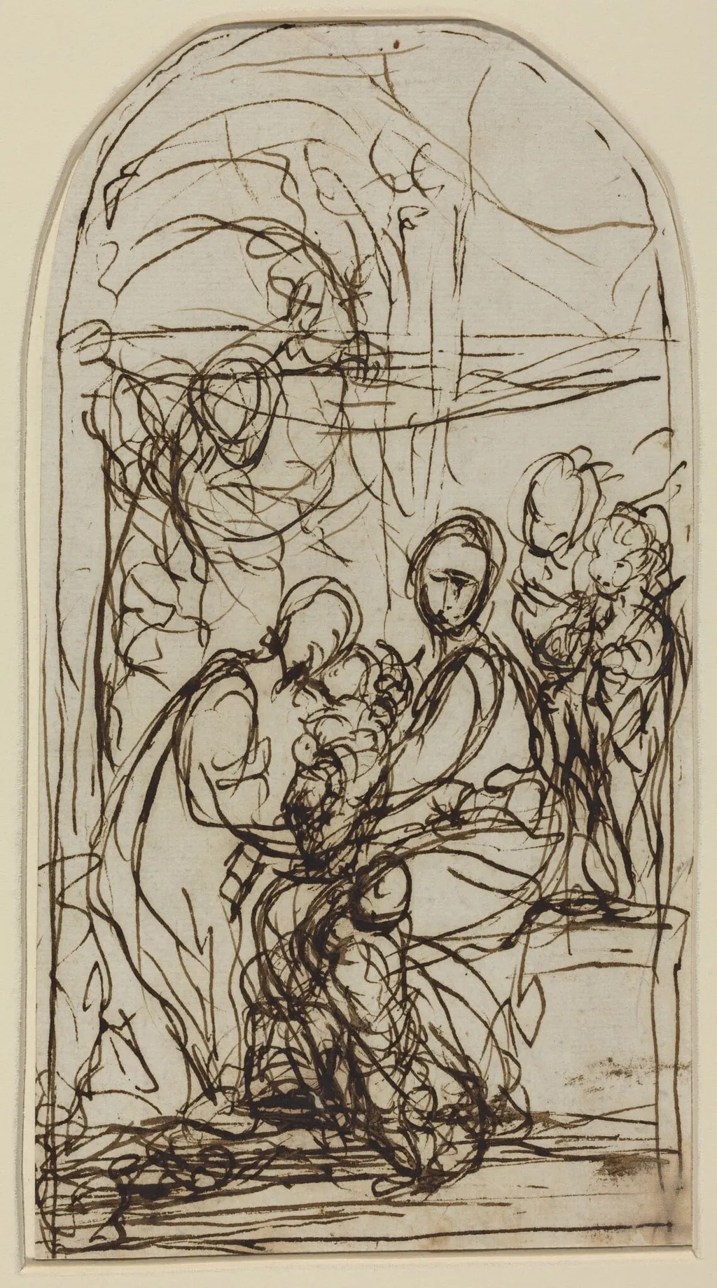 The Mystic Marriage of Saint Catherine?, by Italian 17th Century, ink, 1600