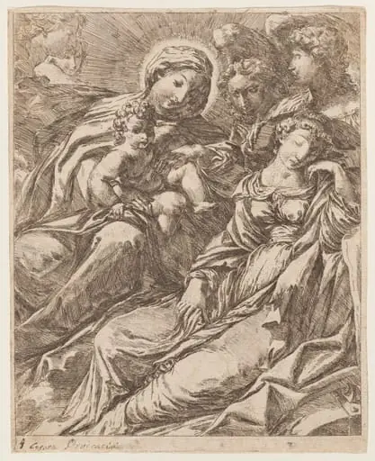 Vision of Saint Catherine of Alexandria, by Italian 17th Century