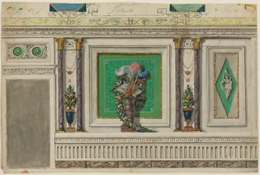 Design for a Wall of a Music Room [recto], by Italian 18th Century