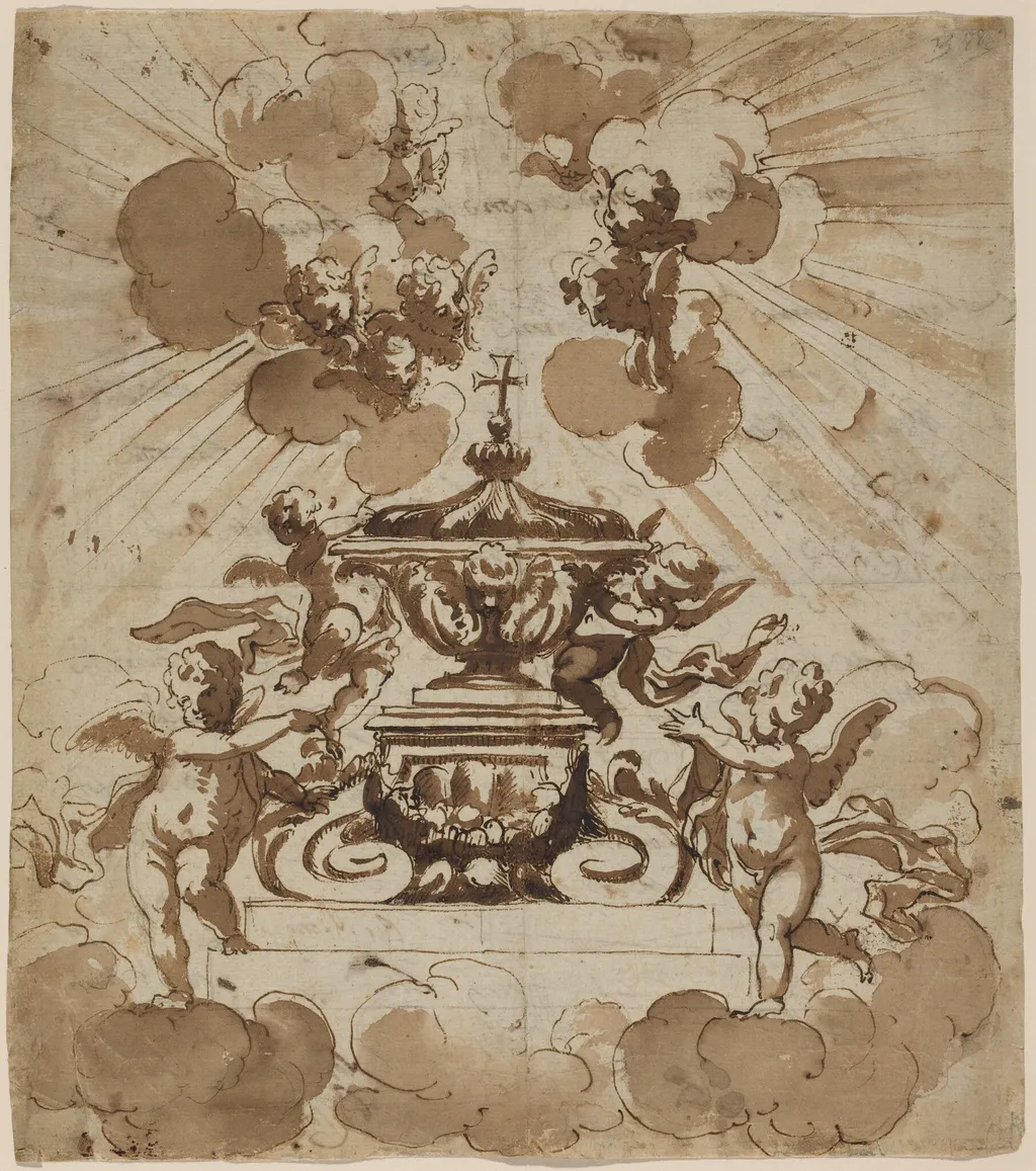 Glorification of the Host, by Italian 18th Century, ink, 1700
