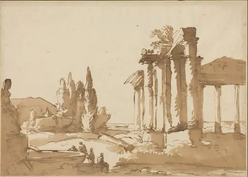 Landscape with Ruins, by Italian 18th Century
