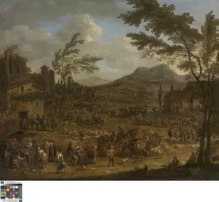 Italianate Landscape with a Market Scene