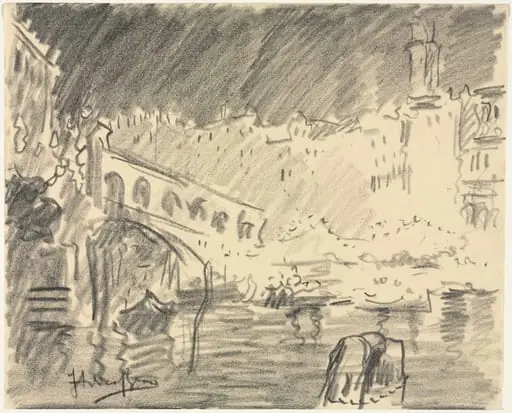 The Rialto Bridge, by Italico Brass