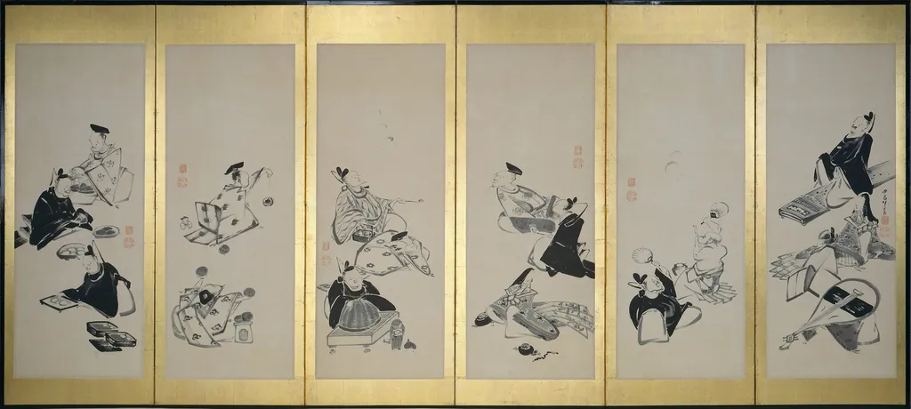 The Thirty-Six Immortal Poets (1 of a pair), by Itō Jakuchū, unspecified, 1800