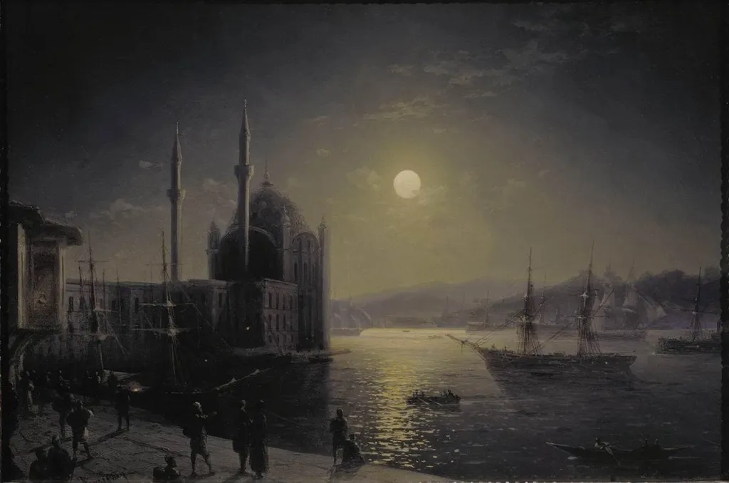 A Moonlit Night on the Bosphorus, by Ivan Aivazovsky, unspecified, 1898
