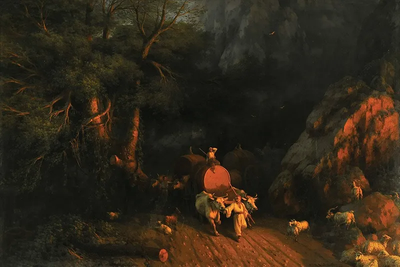 Drum prin pădure, by Ivan Aivazovsky, oil, 1857