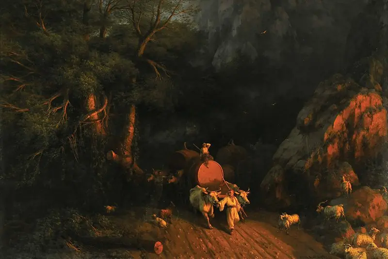 Drum prin pădure, by Ivan Aivazovsky, 1857
