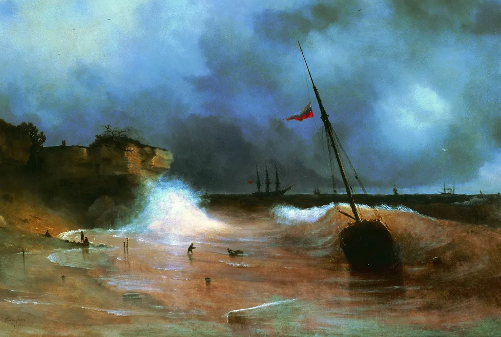 End of Storm, by Ivan Aivazovsky, oil, 1839