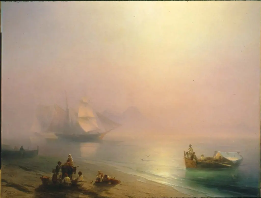 Fishermen and their Families on the Shore of the Bay of Naples, by Ivan Aivazovsky