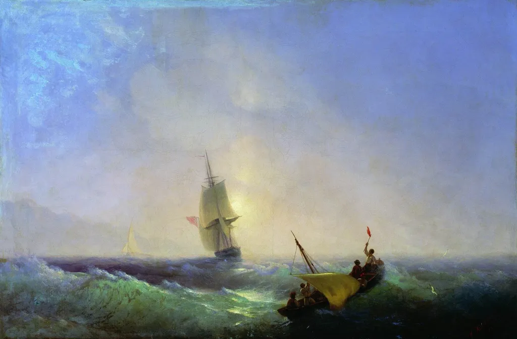 Rescuers from the shipwreck, by Ivan Aivazovsky, oil, 1844