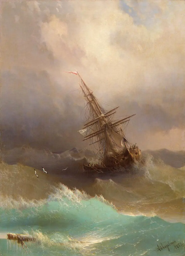 Ship Amid the Stormy Sea, by Ivan Aivazovsky