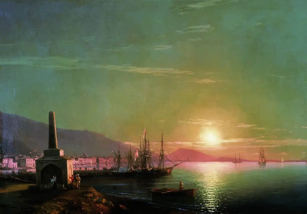 Theodosia Bay, sunrise, by Ivan Aivazovsky