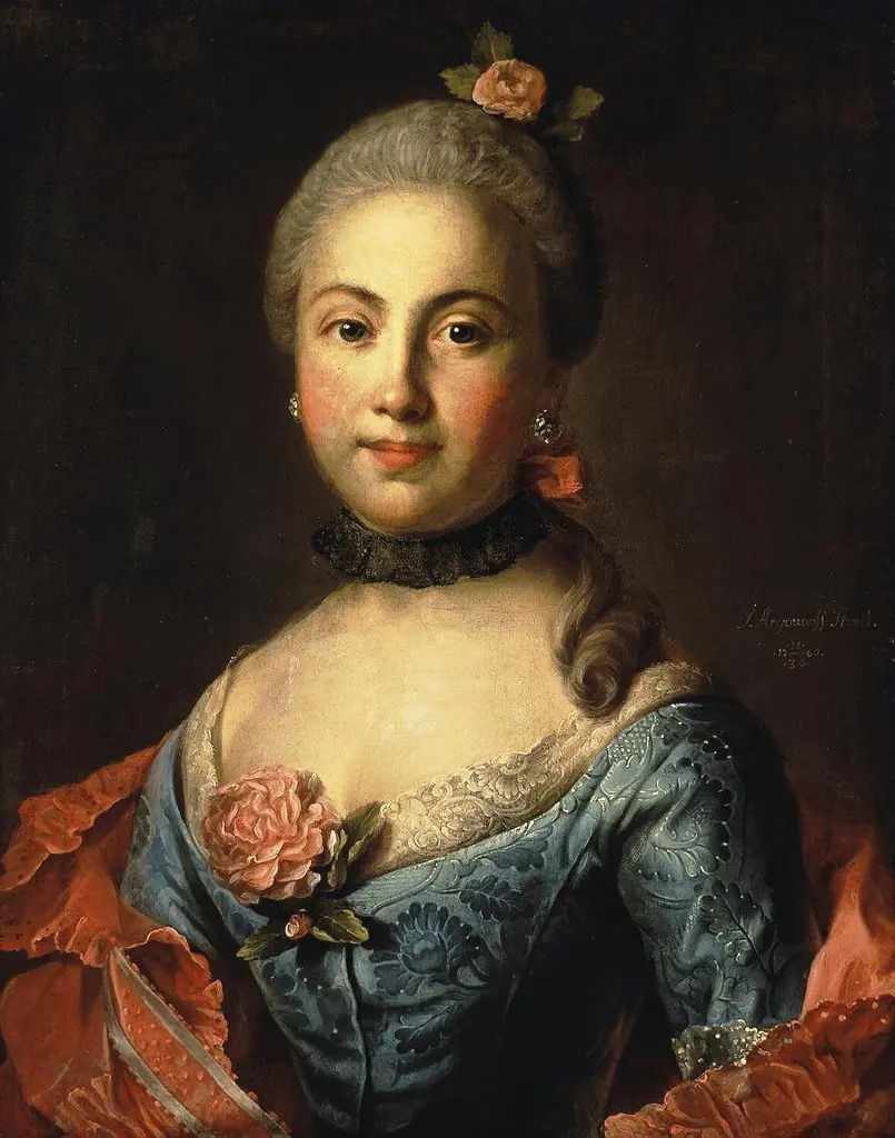 Portrait of a Woman in a Blue Dress, by Ivan Argunov