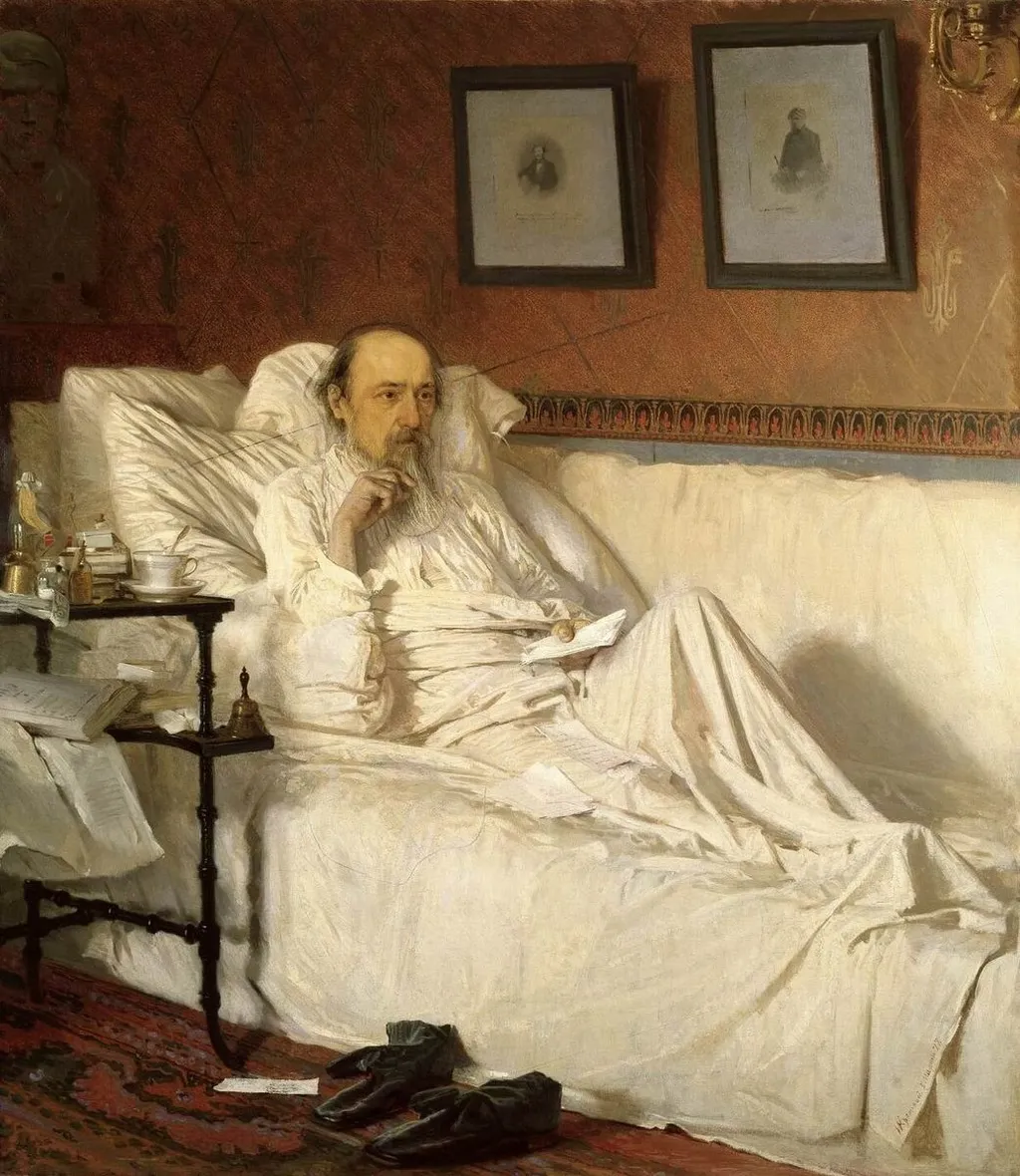 N. A. Nekrasov in the Period of "The Last Songs", by Ivan Kramskoi, oil
