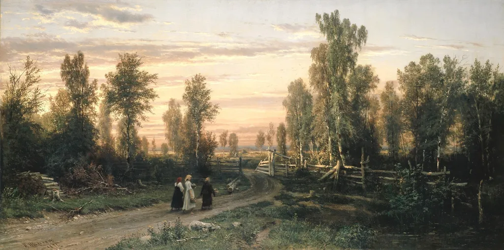 Evening, by Ivan Shishkin, oil, 1871