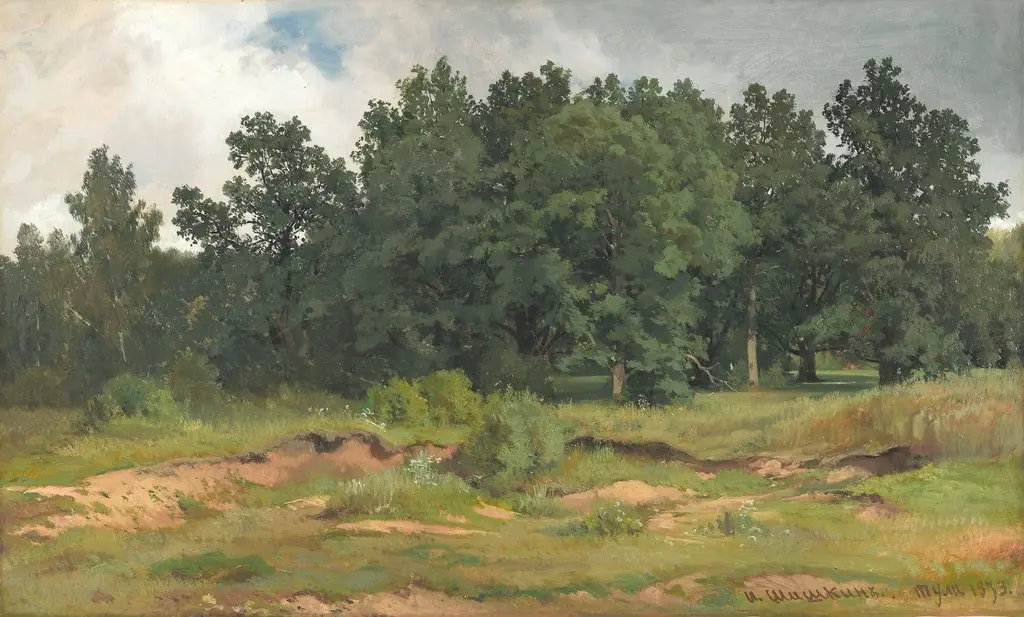 Oak Wood in a Gray Day, by Ivan Shishkin