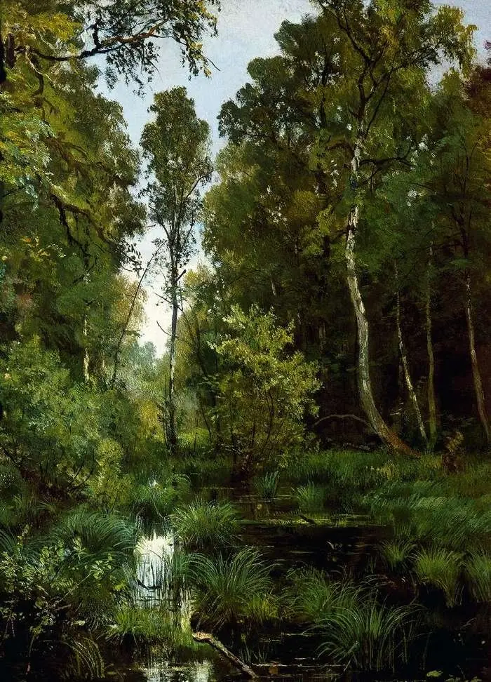 Overgrown Pond at the Edge of the Forest. Siverskaya, by Ivan Shishkin