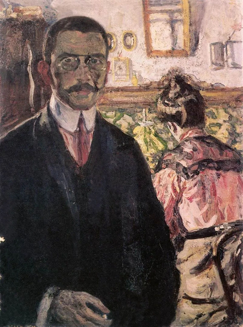 Self-portrait, by Izsák Perlmutter, oil, 1905