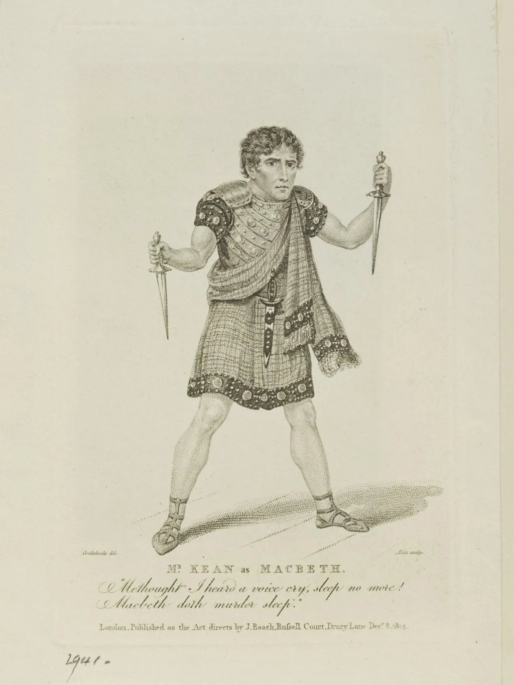 Mr. Kean as Macbeth, by J. Alais, 1814